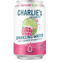 Albert Heijn Charlie's Sparkling water raspberry and lime aanbieding