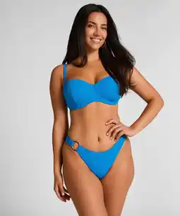 Hunkemoller Hunkemöller Hoog uitgesneden bikinibroekje Porto Blauw aanbieding
