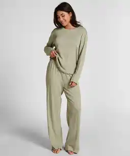 Hunkemoller Hunkemöller Pyjamabroek Loose Pointelle Groen aanbieding