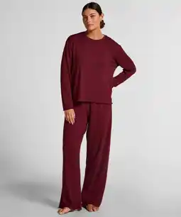 Hunkemoller Hunkemöller Pyjamabroek Loose Pointelle Rood aanbieding