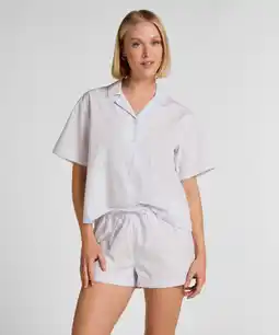 Hunkemoller Hunkemöller Gestreept Katoenen Pyjama short Paars aanbieding