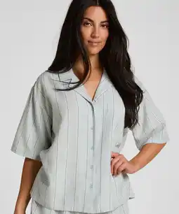 Hunkemoller Hunkemöller Linnen Pyjama Jasje Blauw aanbieding