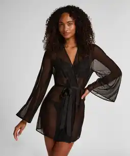 Hunkemoller Hunkemöller Mesh kimono Imani Zwart aanbieding