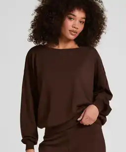 Hunkemoller Hunkemöller Boatneck Sweater Audrey Bruin aanbieding