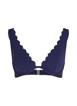 Hunkemoller Hunkemöller Niet-voorgevormde beugel bikinitop Scallop Blauw aanbieding