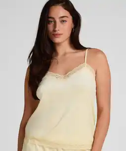 Hunkemoller Hunkemöller Cami top Velours Lace Geel aanbieding