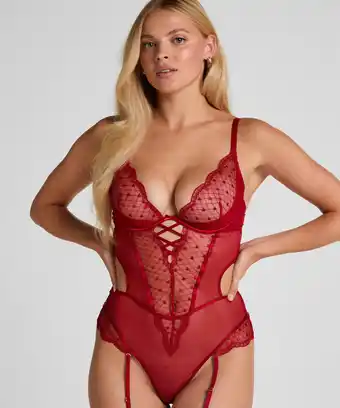 Hunkemoller Hunkemöller Body Cordelie Rood aanbieding