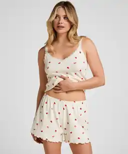 Hunkemoller Hunkemöller Pyjama Short Pointelle Wit aanbieding