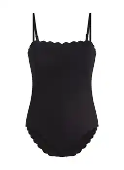 Hunkemoller Hunkemöller Badpak Bandeau Scallop Zwart aanbieding