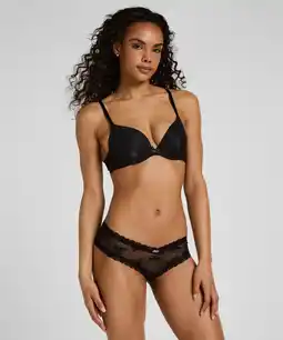 Hunkemoller Hunkemöller Brazilian V-shape Mesh Zwart aanbieding