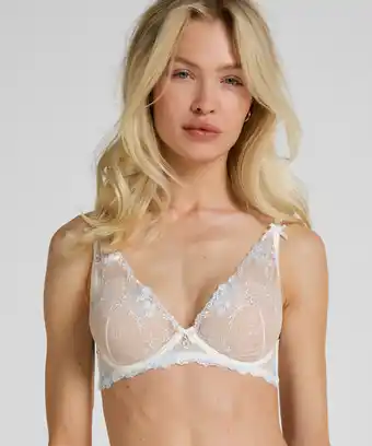 Hunkemoller Hunkemöller Niet-Voorgevormde Beugel Longline Bh Peonie Wit aanbieding