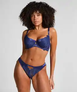Hunkemoller Hunkemöller Hoog uitgesneden brazilian Grace Blauw aanbieding