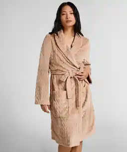 Hunkemoller Hunkemöller Korte badjas Fleece Beige aanbieding