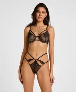 Hunkemoller Hunkemöller Hoog Uitsneden String Tasha Zwart aanbieding