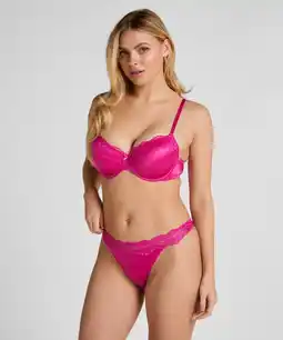 Hunkemoller Hunkemöller String Lace & Shine Roze aanbieding