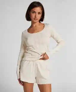 Hunkemoller Hunkemöller Pointelle Pyjama Top Wit aanbieding