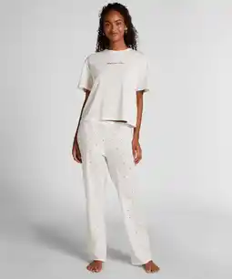 Hunkemoller Hunkemöller Pyjama Set Katoen Print Wit aanbieding