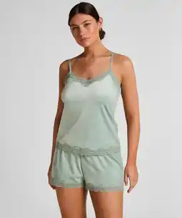 Hunkemoller Hunkemöller Short Velours Kant Groen aanbieding