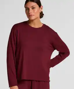 Hunkemoller Hunkemöller Pyjama Top Loose Pointelle Rood aanbieding