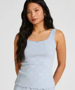 Hunkemoller Hunkemöller Pointelle Singlet Blauw aanbieding