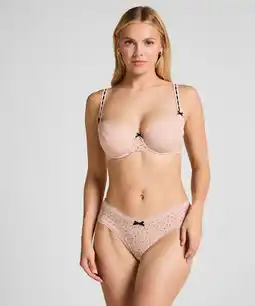 Hunkemoller Hunkemöller V-shape Brazilian met Stippen Roze aanbieding