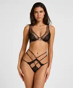 Hunkemoller Hunkemöller Open Kruis Brazilian Tasha Zwart aanbieding