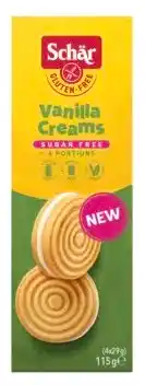 De Online Drogist Schar Vanilla Creams Koekjes Suikervrij 115GR aanbieding