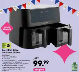 AllesZ GreenPan Bistro Dual Zone Airfryer aanbieding