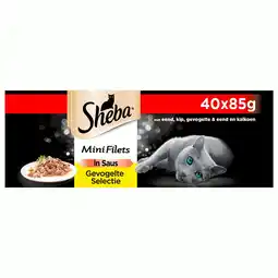 Pets Place Sheba Mini Filets In Saus Maaltijdzakjes Multipack - Kattenvoer - Gevogelte 40x85 g aanbieding