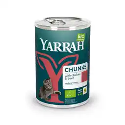 Pets Place Yarrah Bio Kat Blik Brokjes In Saus - Kattenvoer - Kip Rund 405 g aanbieding