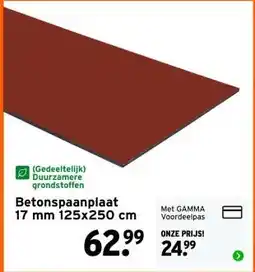 GAMMA Betonspaanplaat 17 mm 125x250 cm aanbieding