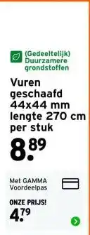 GAMMA Vuren geschaafd 44x44 mm lengte 270 cm aanbieding