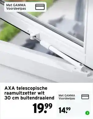 GAMMA AXA telescopische raamuitzetter wit 30 cm buitendraaiend aanbieding