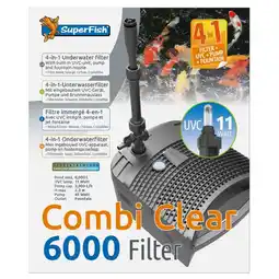 Pets Place Superfish Combi Clear 6000 Filter 4in1 - Vijverfilter - Grijs 2900 l/h Uvc 11 Watt aanbieding