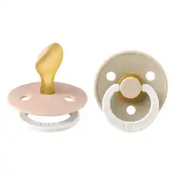 Etos BIBS Glow In The Dark Fopspeen Anatomisch Latex Maat 2 Blush Glow/ Vanilla Glow 2 stuks aanbieding