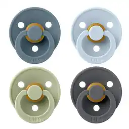 Etos BIBS Colour Fopspeen Rond Latex Maat 2 Petrol/Sage/Baby Blue/Iron 4 stuks aanbieding