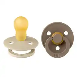 Etos BIBS Colour Fopspeen Rond Latex Maat 3 Vanilla/Dark Oak 2 stuks aanbieding