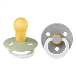 Etos BIBS Glow In The Dark Fopspeen Rond Latex Maat 3 Sage/Cloud 2 stuks aanbieding