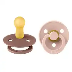Etos BIBS Colour Fopspeen Rond Latex Maat 2 Woodchuck/Blush 2 stuks aanbieding