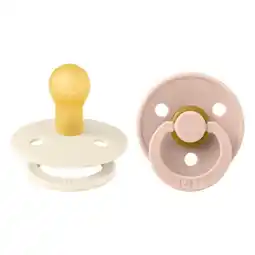 Etos BIBS Colour Fopspeen Rond Latex Maat 1 Ivory/Blush 2 stuks aanbieding