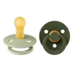 Etos BIBS Colour Fopspeen Rond Latex Maat 2 Sage/Hunter Green 2 stuks aanbieding