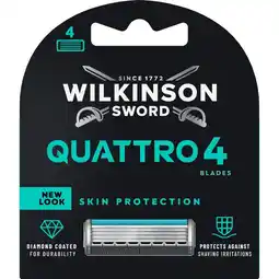 Etos Wilkinson Sword Quattro Navulmesjes 4 stuks aanbieding