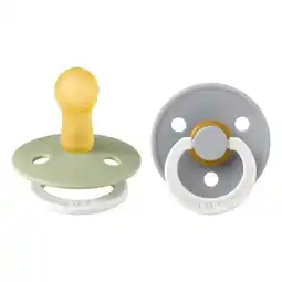 Etos BIBS Glow In The Dark Fopspeen Rond Latex Maat 2 Sage/Cloud 2 stuks aanbieding