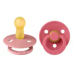 Etos BIBS Colour Fopspeen Rond Latex Maat 2 Dusty Pink/Coral 2 stuks aanbieding