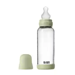 Etos BIBS Babyfles Glas Medium Flow Silicone Sage incl. opvouwbaar trechtertje 240 ML aanbieding