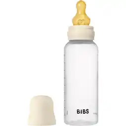 Etos BIBS Babyfles Medium Flow Latex Ivory incl. opvouwbaar trechtertje 270 ML aanbieding