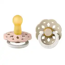Etos BIBS Boheme Glow In The Dark Fopspeen Rond Latex Maat 2 Blush/Vanilla 2 stuks aanbieding