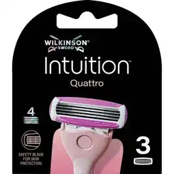 Etos Wilkinson Sword Intuition Quattro for Women Navulmesjes 3 stuks aanbieding