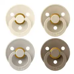 Etos BIBS Colour Fopspeen Rond Latex Maat 2 Ivory/Sand/Vanilla/Dark 4 stuks aanbieding