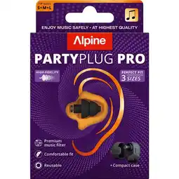 Etos Alpine PartyPlug Pro Oordoppen Black 1 Paar aanbieding